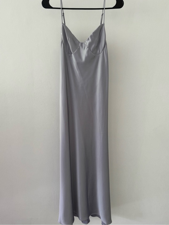 Zara Dresses & Skirts - Zara Silver-Gray Satin Maxi Slip Dress